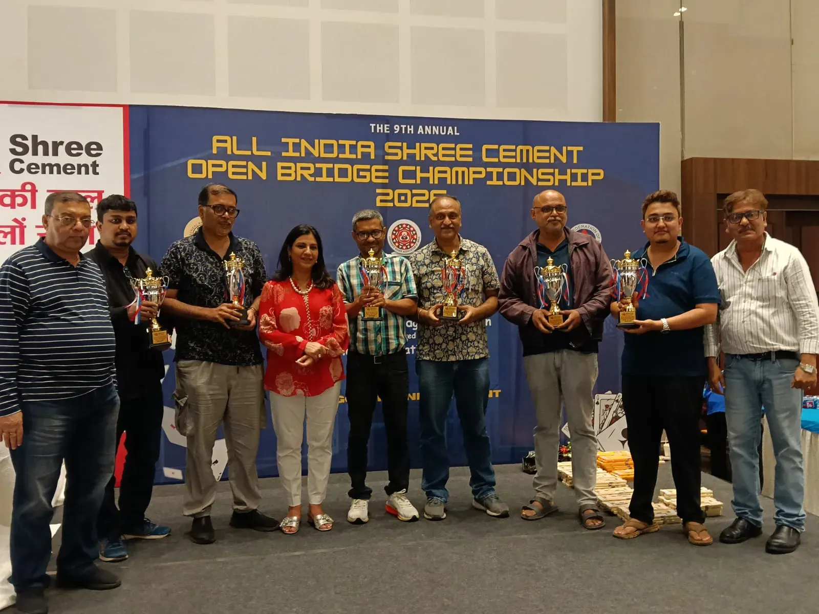 Formidables won the All India Shree Cement Bridge Championship for the fourth consecutive year, defeating Team Monica Jajoo 88.5 to 78 IMPs at Biswa Bangla Convention Centre, Kolkata.