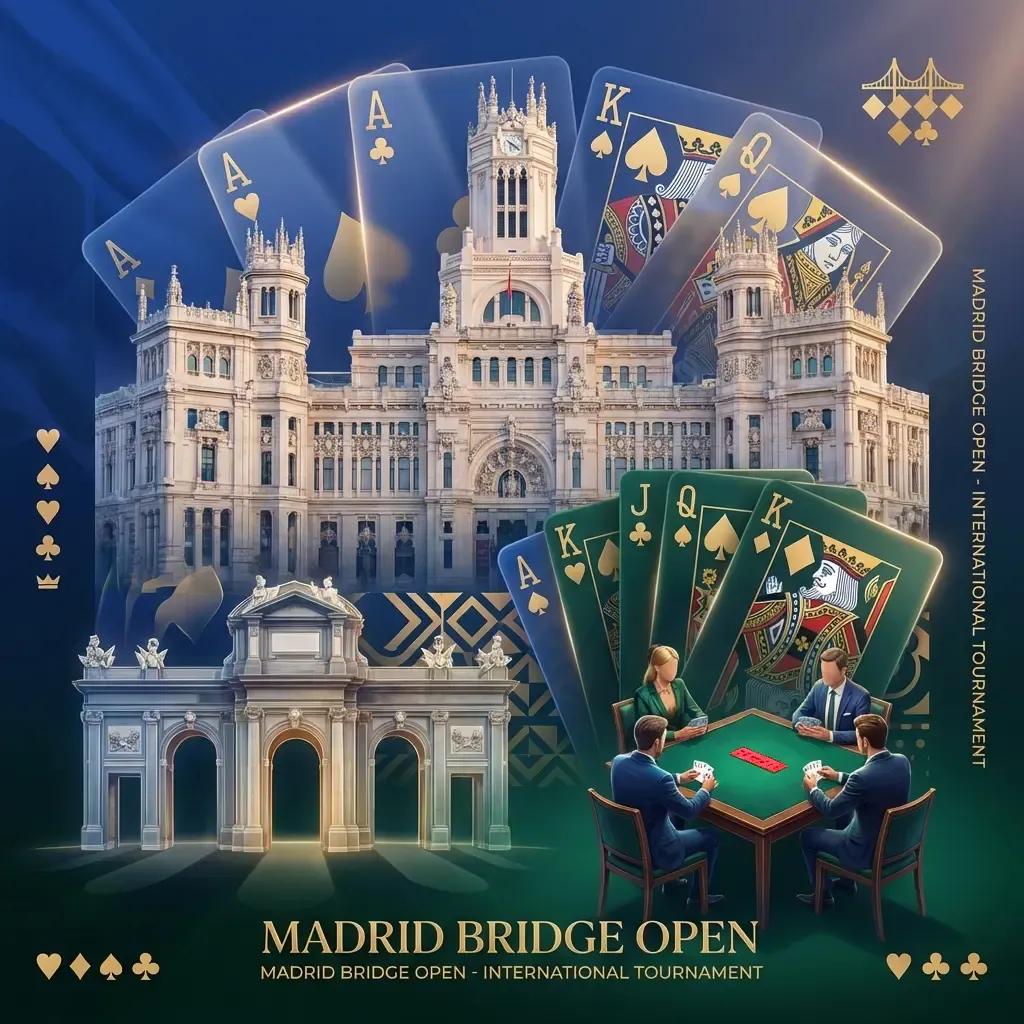 Madrid’s international bridge tournament runs 9–11 October, with prizes across categories and free entry for players under 26.